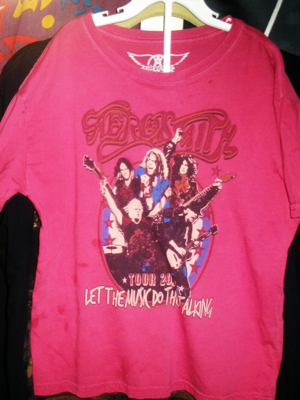 aerosmith let the music do the talking youth 9-10 unisex tee - steve tyler joe